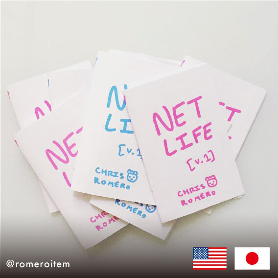 No.023
『NET LIFE / NEET LIFE ニート命』

インターネット時代のニート生活を、ユーモラスでシュールなイラストで表現した一冊。

ーーーーーーーーーー

Artist：@romeroitem
Country：USA
福岡を拠点とするアメリカ人アーティスト。絵画、イラストレーション、壁画、キャラクターデザインなど様々な芸術作品を制作しており、アメリカやアジアの各地で作品を展示

ーーーーーーーーーー

【World XY Zine】
世界中の素晴らしいZINEをセレクトし、日本語で紹介するプロジェクトです。

#worldxyzine
#wxyzine
#design
#designer
#creators
#zine
#zinemaking
#graphicdesign
#editorialdesign
#bookdesign
#artbook