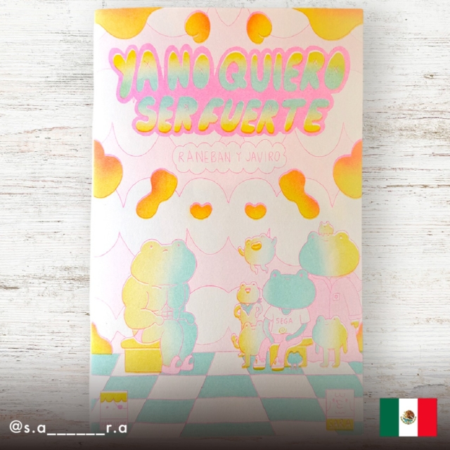 No.35「Ya No Quiero Ser Fuerte」
（もう強くなくていい）

メキシコ発のリソグラフZINE📖
カエルの主人公が、崩れそうな心を抱えながらも"弱くていい場所"を、"自由"を、探し続けるストーリー。

息が詰まる、出口が見えない、逃げ出したい——
そんな気持ちになる瞬間ありませんか？

一見ポップなかわいいイラストの中に、刺さる言葉があり、なんだか寄り添いたくなるような一冊です🌙

印刷：リソグラフ/ 限定120部

...
Artist：@panelismo 
Publisher：@s.a______r.a
Country：Mexico
リソグラフを中心とした印刷 / 自主出版社（imprenta y editorial autogestiva）。ZINE・アートブック・プリントの制作・販売、ワークショップ等を実施している。
ーーーーーーーーーー

【World XY Zine】
世界中の素晴らしいZINEをセレクトし、日本語で紹介するプロジェクトです。

#worldxyzine
#zine
#artbook
#リソグラフ印刷
#リソ印刷
#ZINE制作